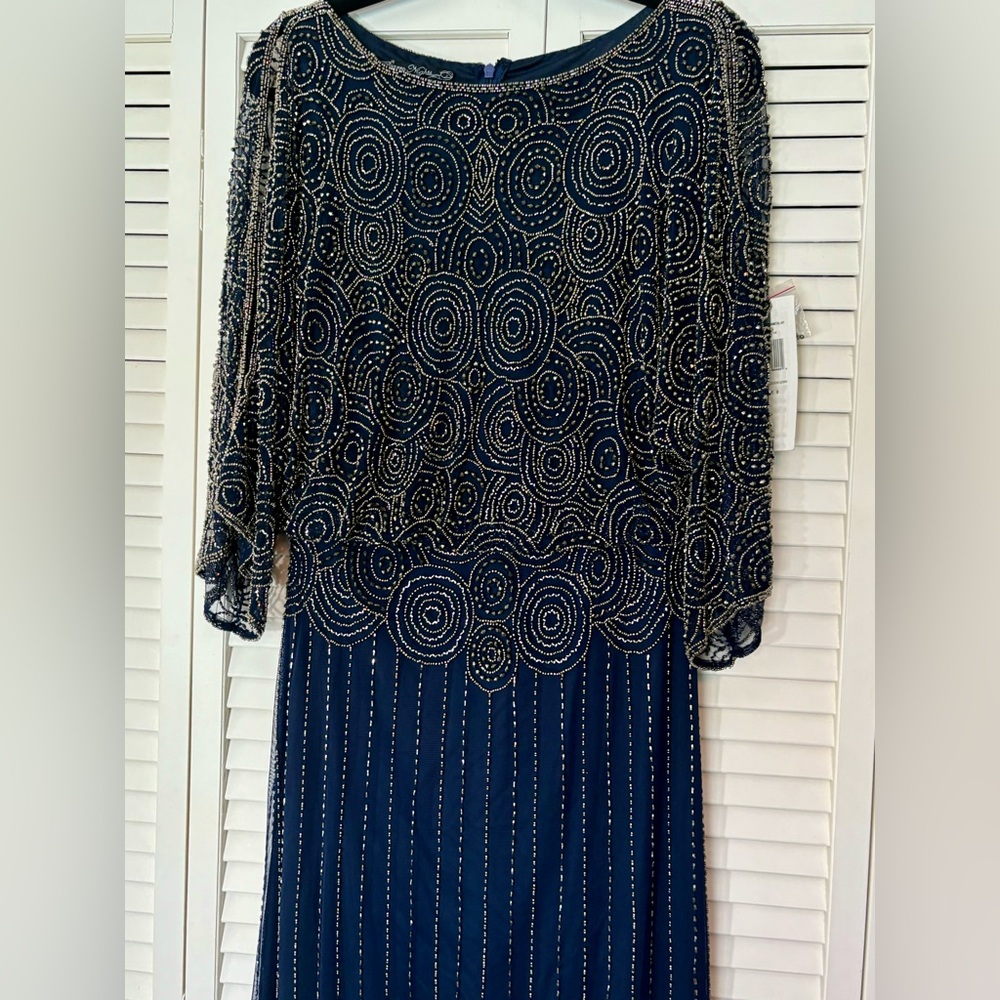 NWT Pisarro Nights Beaded Embellished Blouson Gown 8, 24W - Picture 3 of 8